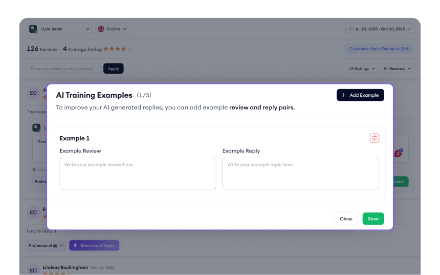 Personalize replies with custom training