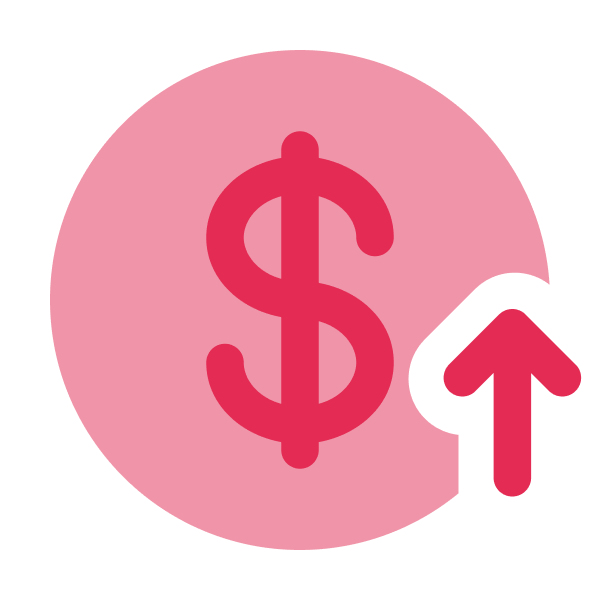 high cost per tap icon
