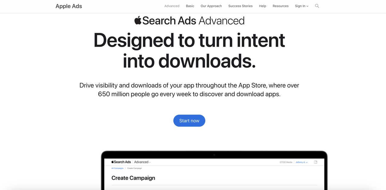 apple search ads advanced