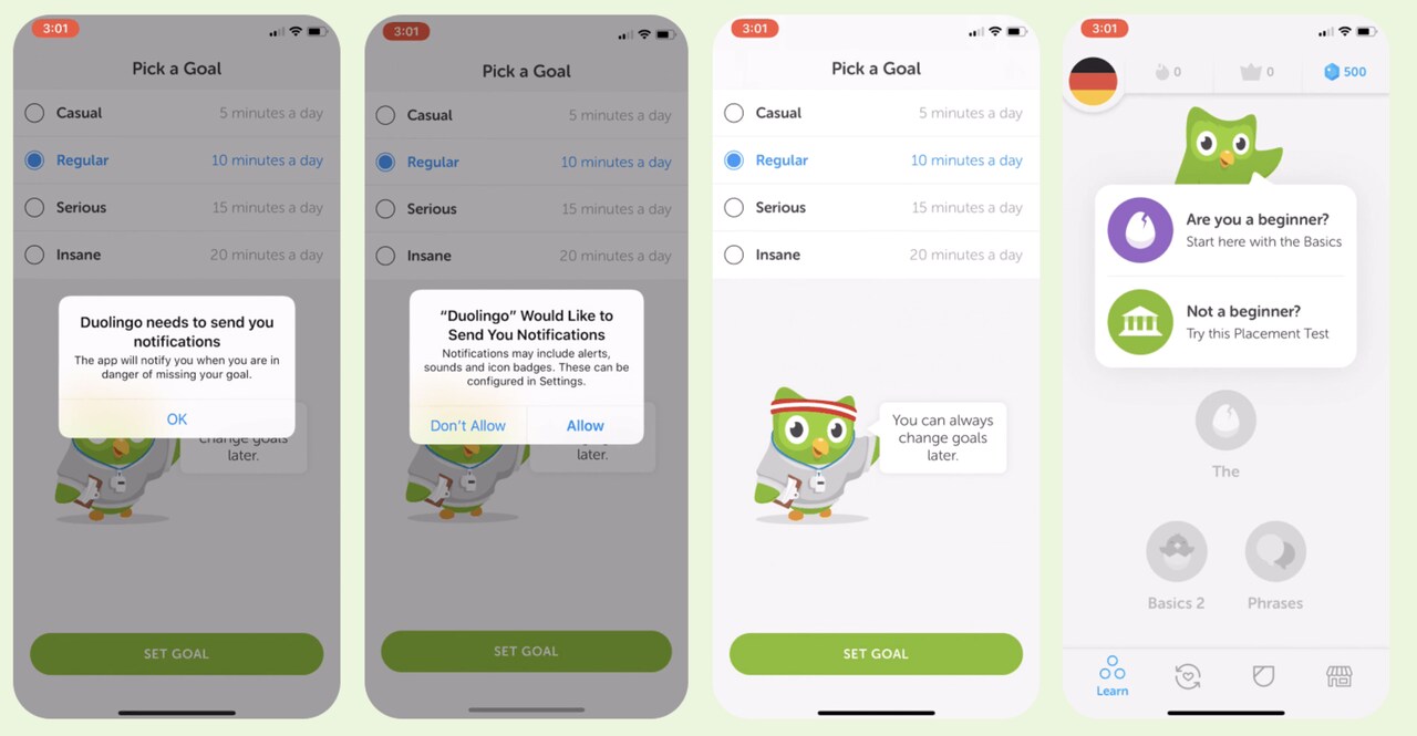 duolingo onboarding example