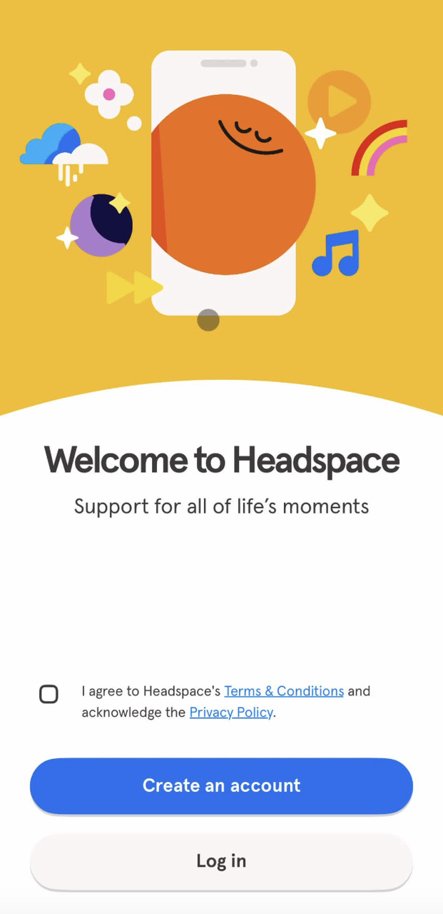 headspace onboarding example 