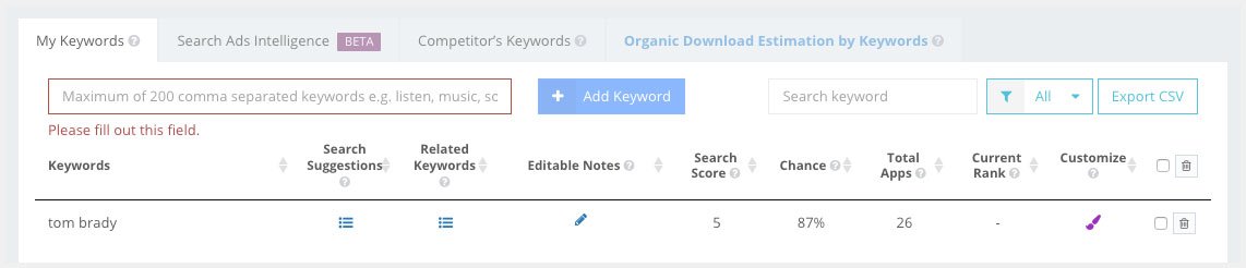 app store keyword data 1