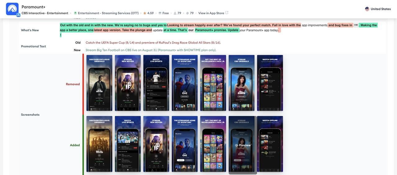 app update timeline paramount