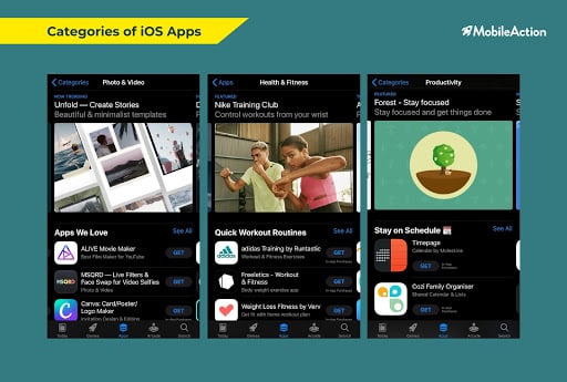 category examples ios apps