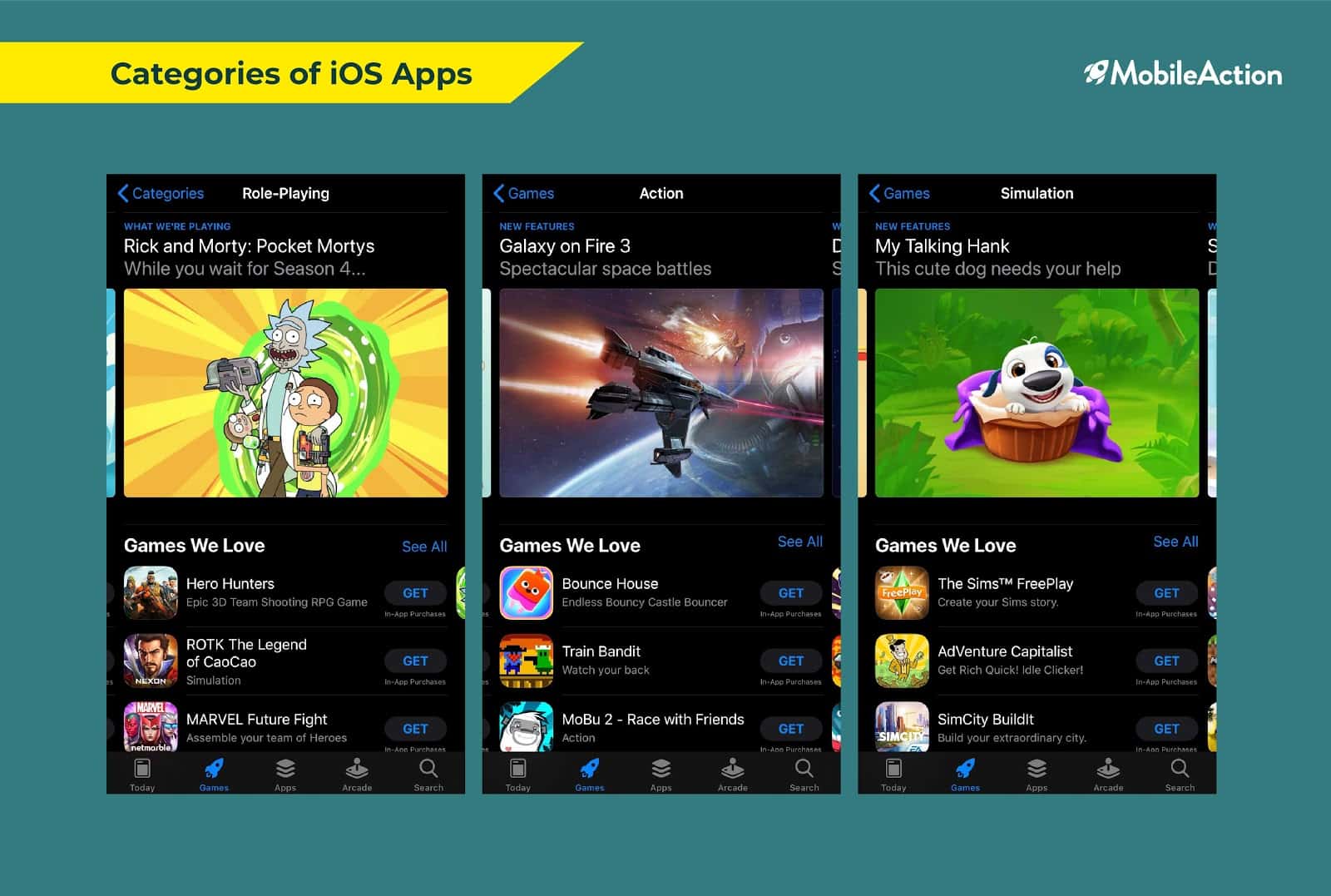 category examples ios games