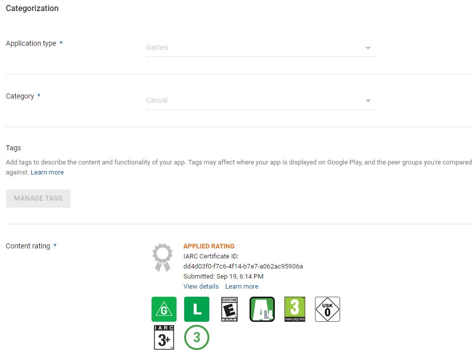 google play categorization