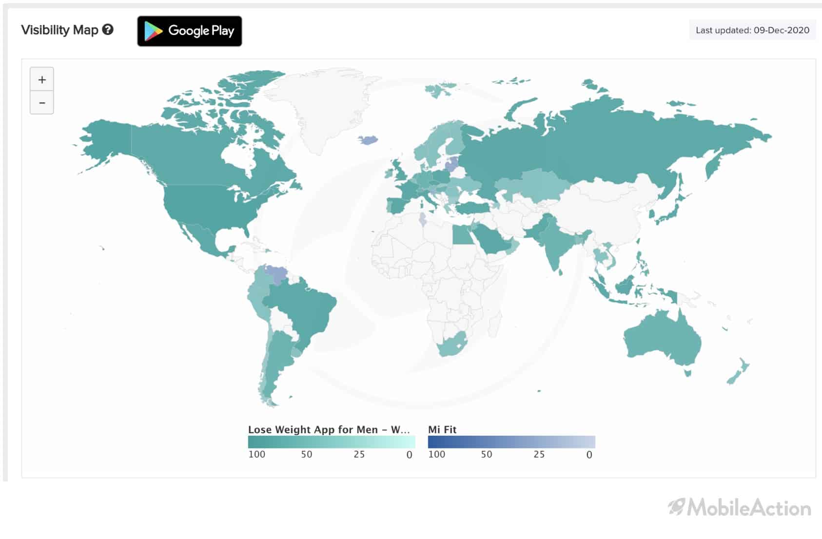 play store visibility chart